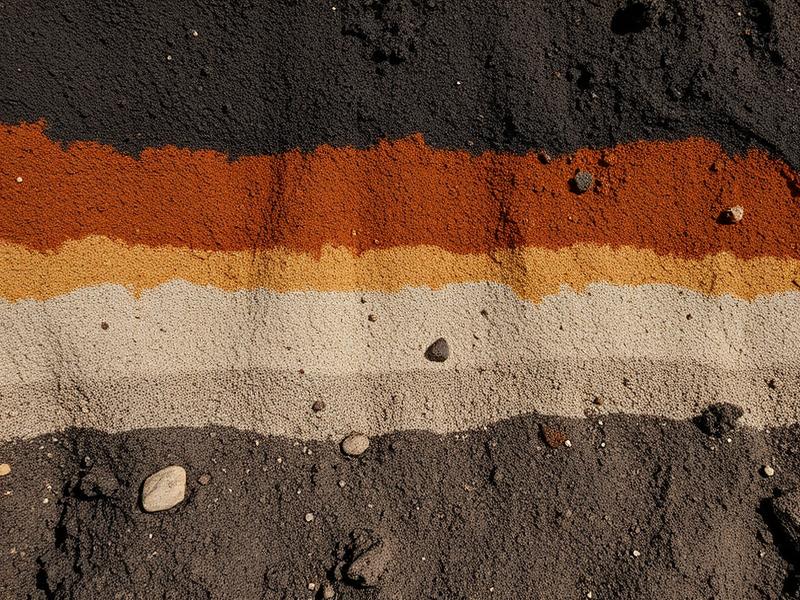 Stratified soil profile with layers of topsoil, silty clay, and sand — a sample SoilSense AI analysis photo